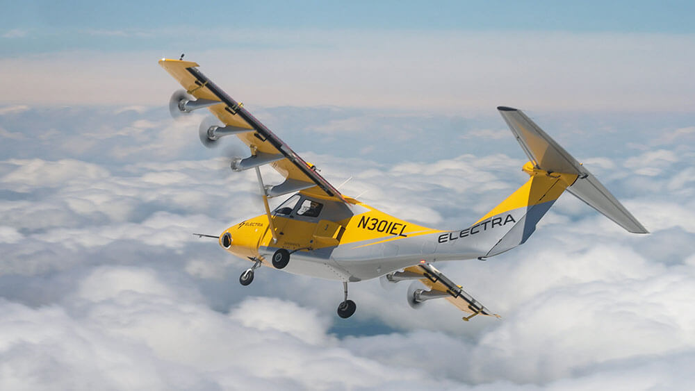 Electra’s hybrid-electric Ultra Short airplanes will transport up to nine passengers or cargo on routes up to 500 nm.